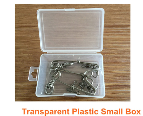 Caja de herramientas pequeña de plástico transparente para pesca