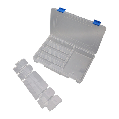 Caja de almacenamiento de plástico Gancho de pesca Caja de aparejos de pesca Contenedor Accesorios