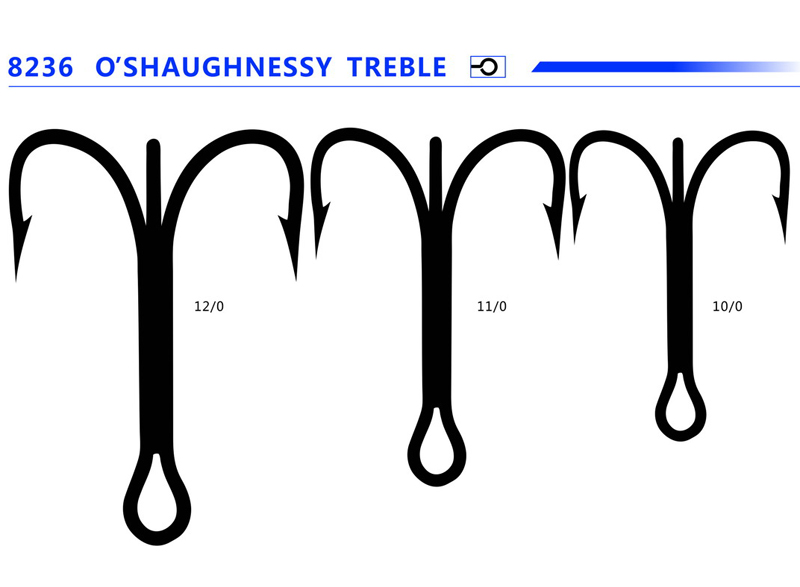 O′shaugnessy Treble Hooks 9626 Bn 4X Strong Fishing Hook