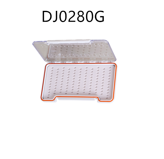 Caja de pesca con mosca ABS impermeable de dos lados negra de 1 pieza 18.8 * 10.3 * 1.7cm